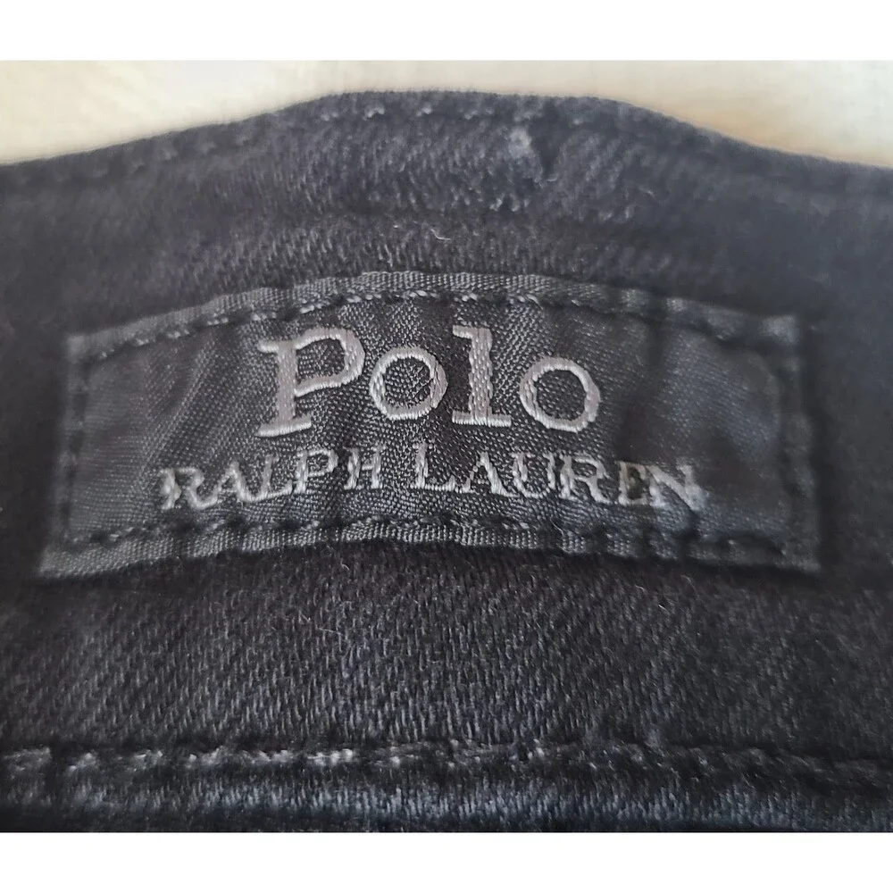 Polo Ralph Lauren Varick Slim Straight Jeans Mens 30x30 Black Stretch Denim
